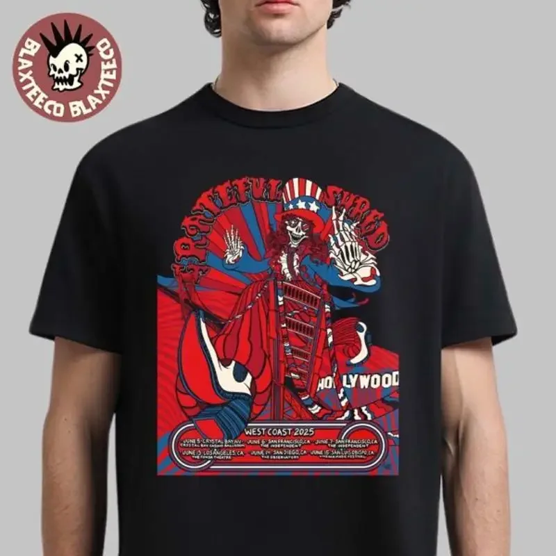 Grateful Shred West Coast 2025 Tour Dates On June Back The Road Classic T Shirt