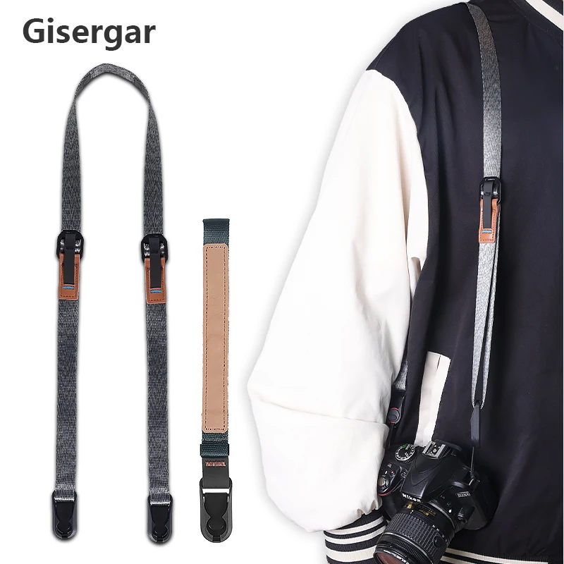 Gisergar Universal Camera Strap Shoulder Neck Strap Belt for Canon Fuji Nikon Olympus Panasonic Pentax Sony Camera wrist strap