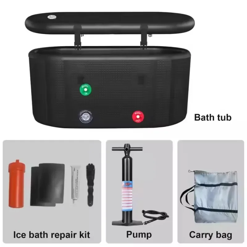 Xiangyin logotipo personalizável impressão portátil pvc inflável piscina de banho de gelo para adultos atletas recuperação água chuveiro de gelo ao ar livre