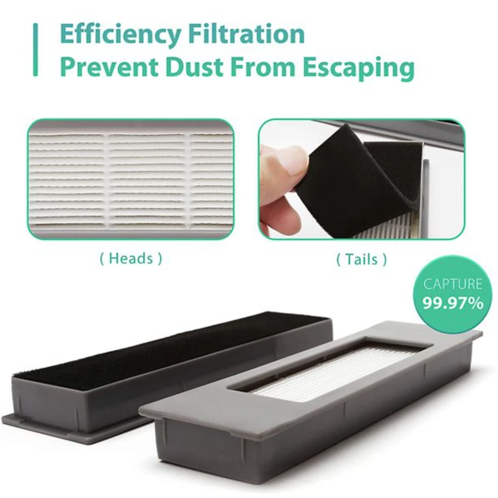 로봇 진공 청소기 메인 사이드 브러시 HEPA 필터 액세서리 키트, Ecovacs Deebot OZMO 920 950 T5 T8 T9 시리즈용, 15 개