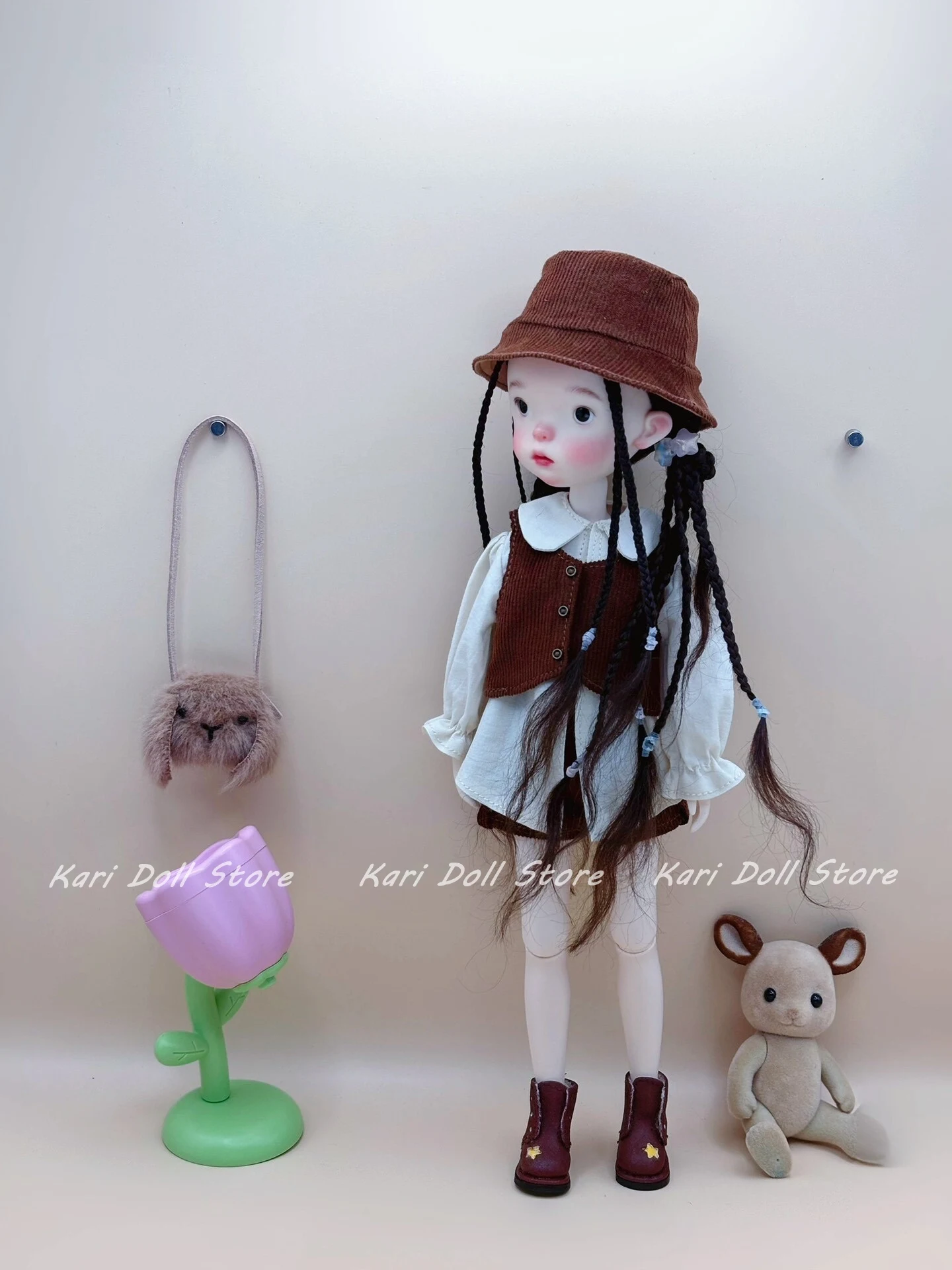 Kari Doll Clothes and skirts  2025 Corduroy vest short bucket hat baby suit for Landazz Landoudou Doll