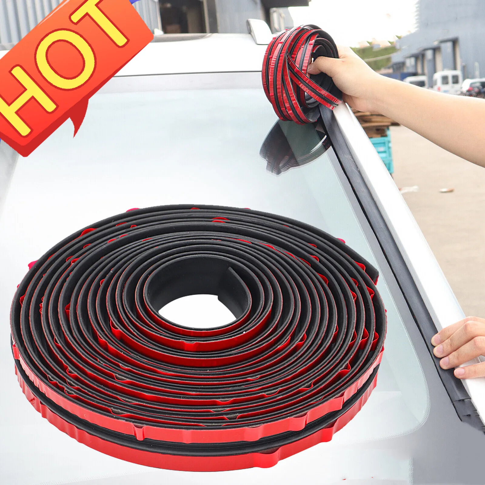 

2M*19MM Rubber Seal Strip Trim Panel Car Windscreen Windshield Moulding Weatherstrip Waterproof Dustproof Exterior Accessories