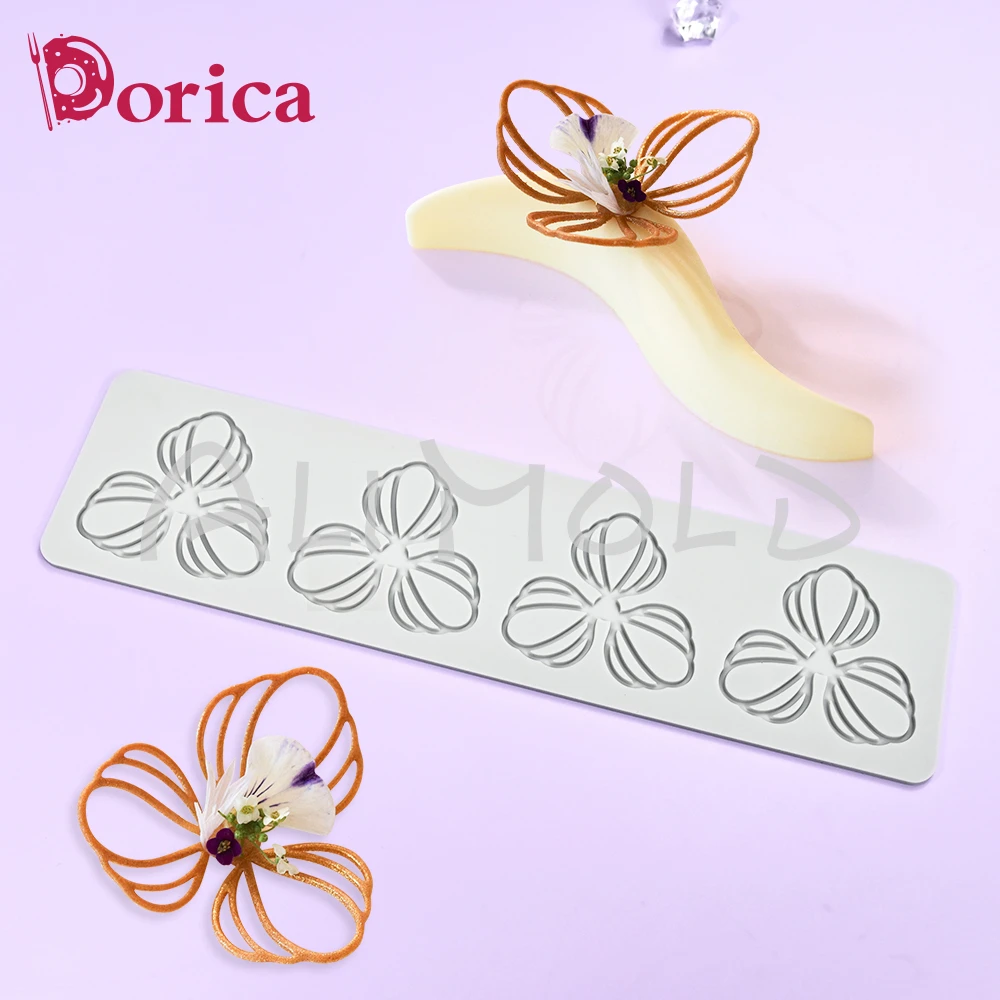 Flower Leaves Design Silicone Mold DIY Sugarcraft Chocolate Fondant Lace Mat French Dessert Cake Decorating Tools Kitchen Baking