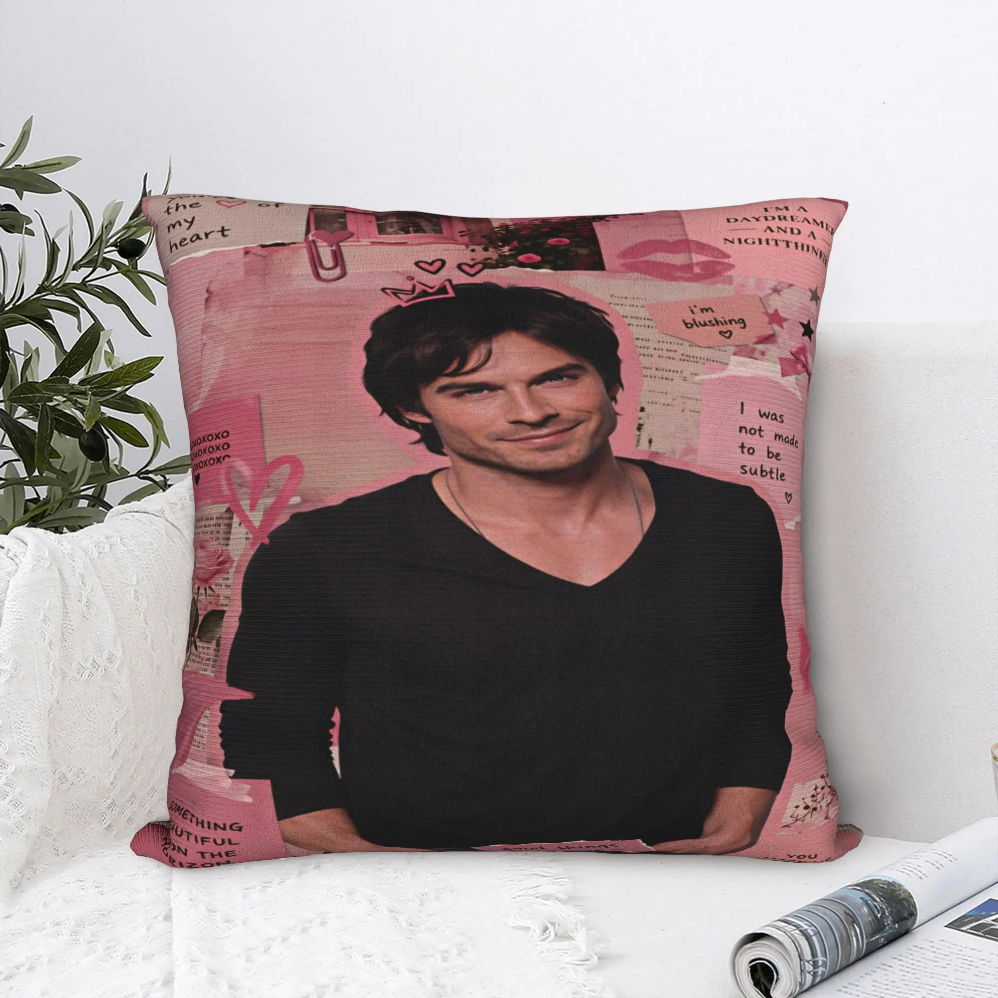 Ian Somerhalder Pillow Case  Comfy Pillow Cover Retro Trendy Pillowcases For Chair Sofa Home Decor