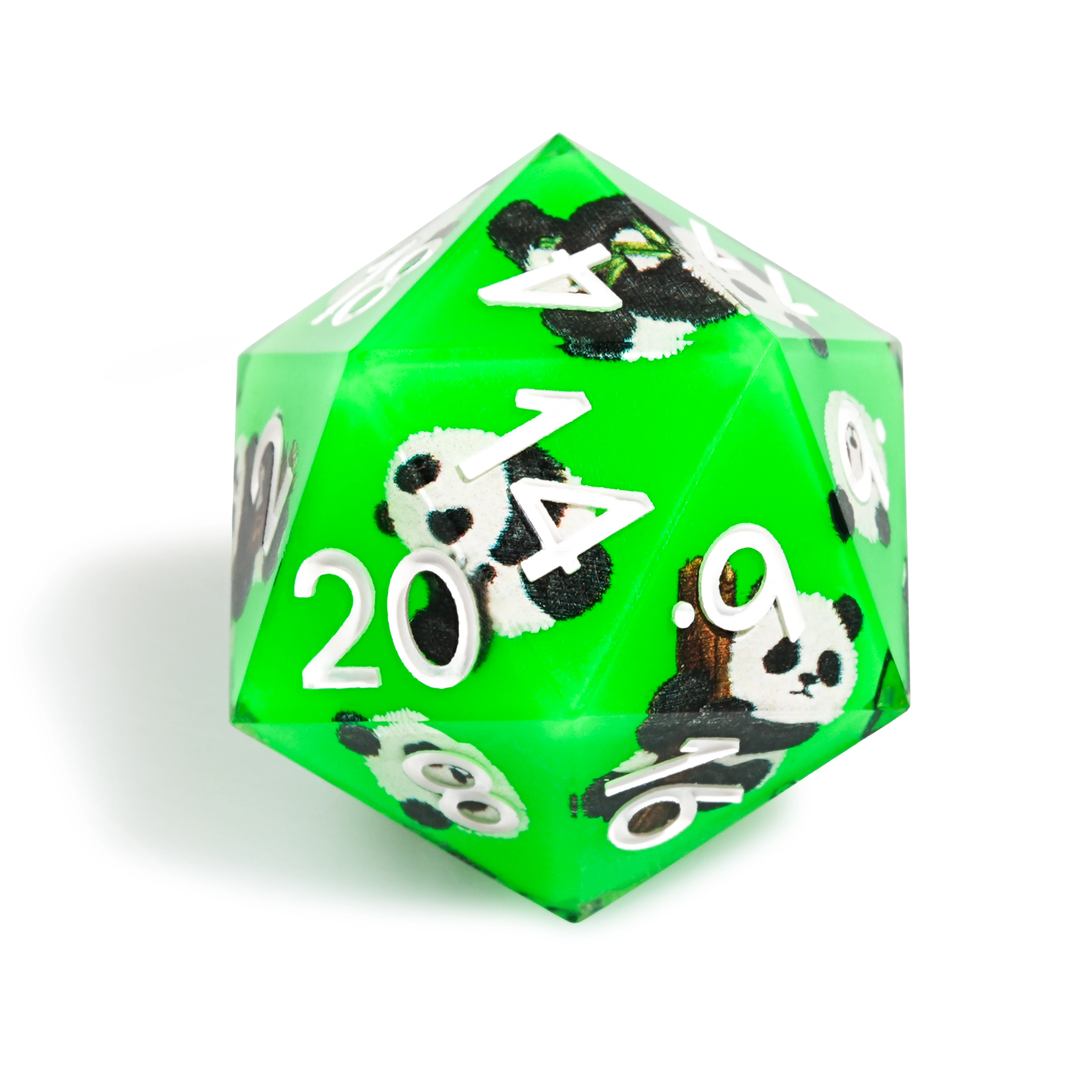 1-7 pçs panda verde dnd leite branco resina sólida conjunto de dados multi-face dados poliédricos para jogo d & d coc role play rpg jogo de mesa