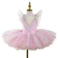 Vestido de Ballet con Lentejuelas para Niñas, Vestido de Fiesta con Falda Abultada, Ropa de Actuación, Tutú de Ballet Moderno