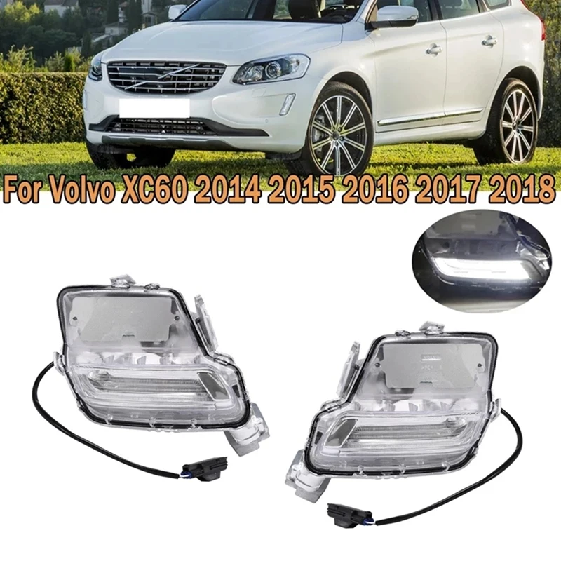 ●Left Side Car Daytime Running Lights Front Bumer LED Fog Lamp DRL for XC60 2014-2018 31364330