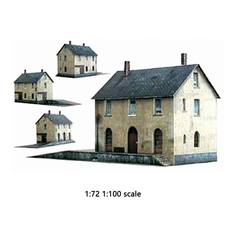 Scale 1:87/64/72/100 Miniature Building Assembly Model Paper Materials Handmade House Diorama Kits 1Set