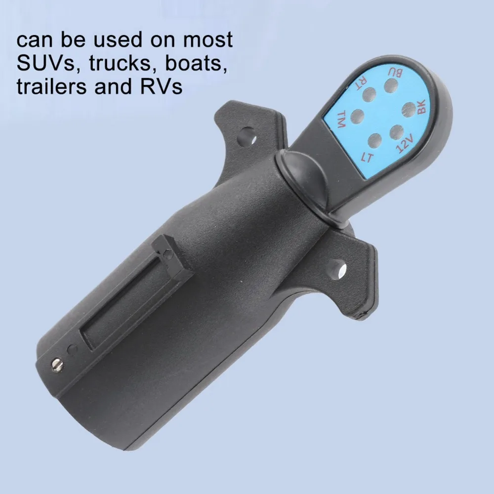 

Тестер проводки 12 В 7-контактный тестер буксировочного фонаря 7-контактный тестер розетки Тестер проводного кабеля Тестер вилки прицепа Прицепы для грузовиков