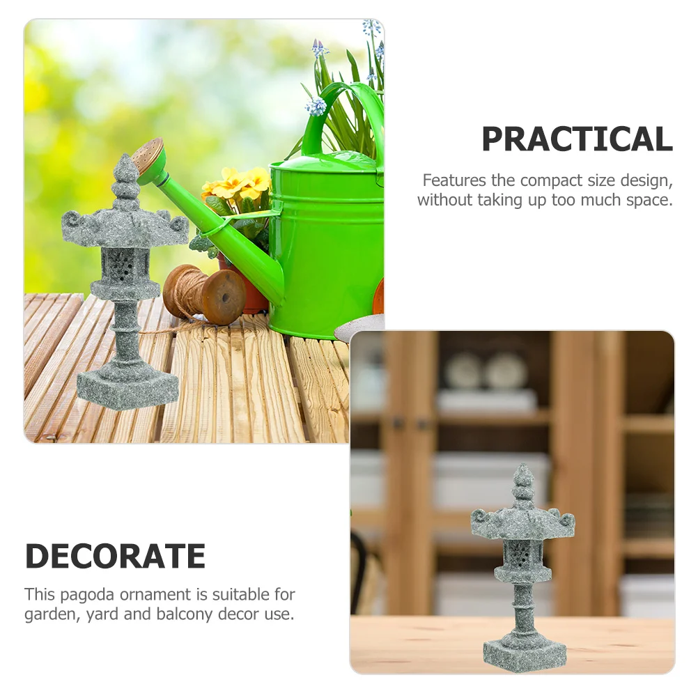 

2pcs Mini Pagoda Decor Zen Garden Accessories Small Garden Decorations Outdoor Yard Landscape Pavilion Ornament