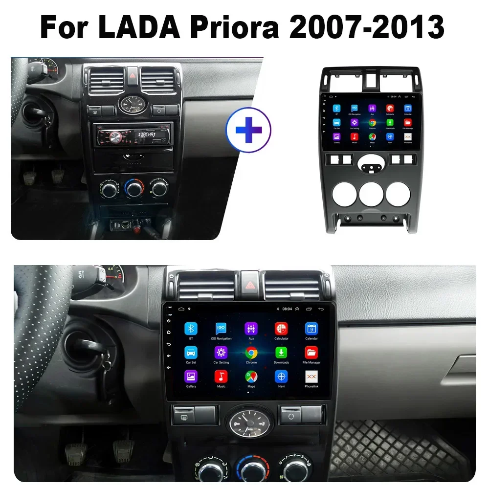 Android 13 Carplay Car Radio For LADA Priora 2007 2008-2013 multimedia player GPS Navigation 2din Stereo 8Core 8G+128G 1280*720