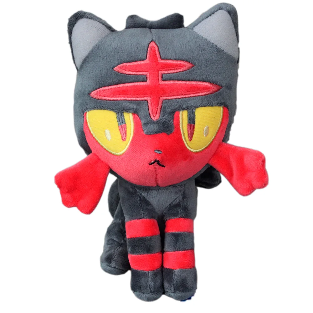 Pokemon LEGENDS Litten Fire Cat 8 "juguete de peluche, Pokémon Sword Shield Animal relleno violeta escarlata dibujos animados juego en casa muñeco de peluche