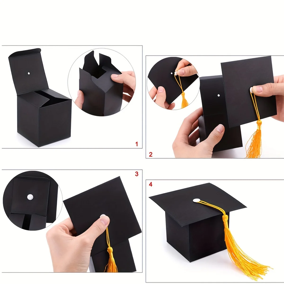 Graduation Cap Candy Boxes, 10/20/30/50pcs Set