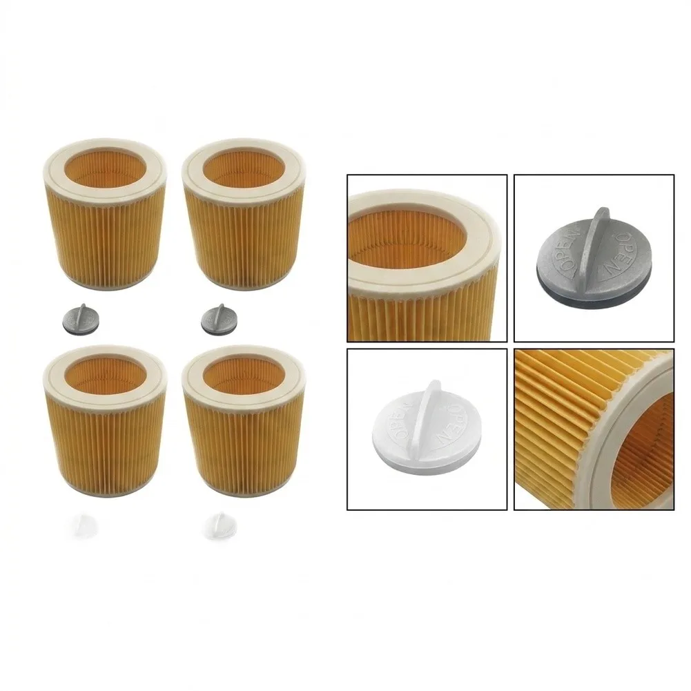 Replacement Filter Set Cartridge Filter 4-pack For Dry Vacuuming High Efficiency Filtration Reusable Sustainable