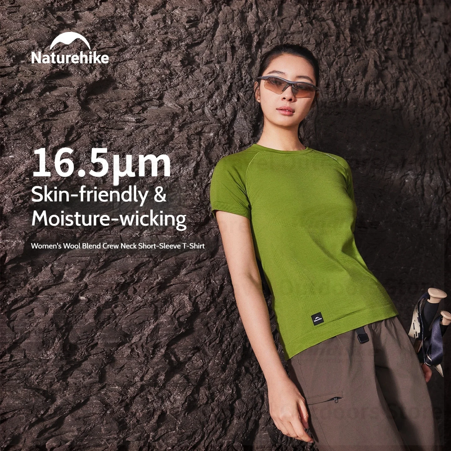 Naturehike Summer Style Sports Sweat-wicking Wool Solid Color T Shirt Women Pure Color Tees Short Sleeve T-shirt Female Clothing