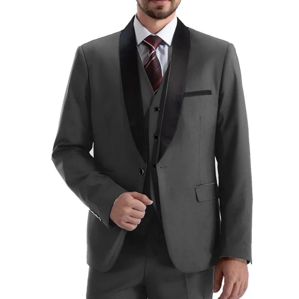 Ensemble 3 pièces Slim Fit Style Gentleman, costume d'affaires formel pour garçons d'honneur, beau marié, meilleur homme