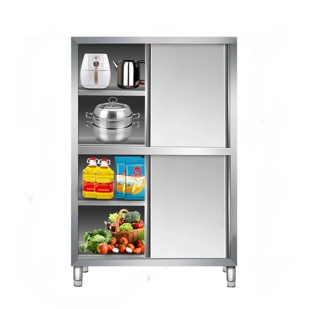 New Commercial Canteen Kitchen Cabinet Stainless Steel Two Four Doors Storage Locker With Adjus Feet Push and Pull Design