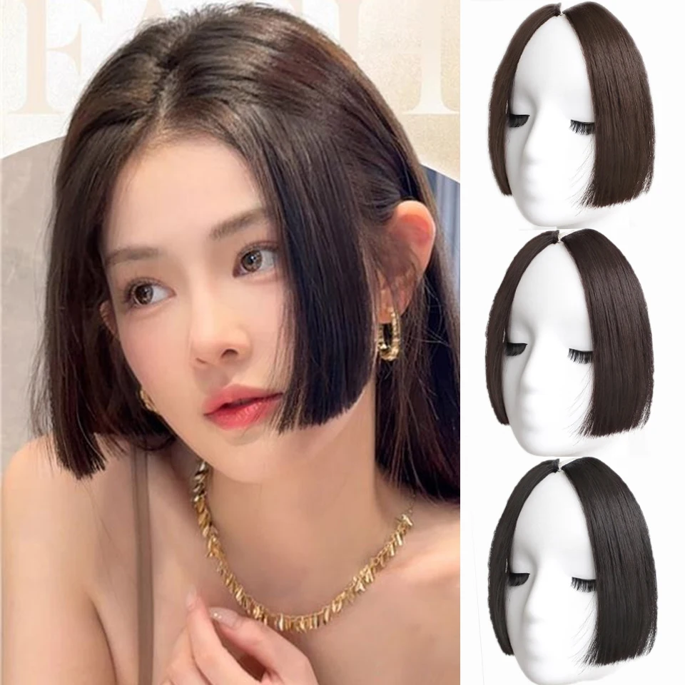 Princess Bangs Cut Synthetic Bangs Clip In Two Side Flat Bangs Clip-In Extension Hairpiece For Daily Party Christmas Halloween