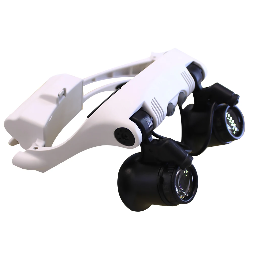 

Head mounted Glasses LED Light for Repairing Appraisal Durable Optical White Work Head Mounted Magnifying Glasses Changeable