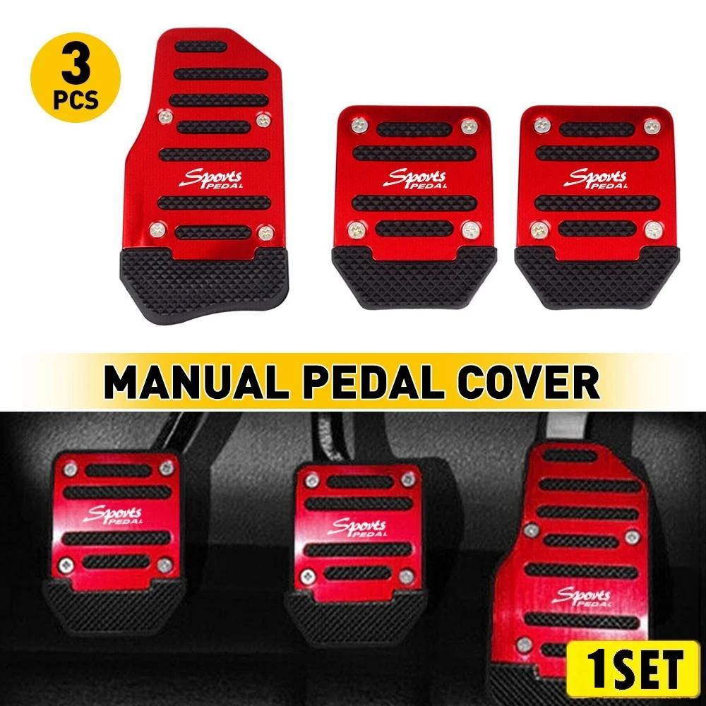 Universelle Auto-Pedalabdeckung Aluminium Automatikgetriebe Brems- und Gaspedal Set Kit Pedale Rot Blau Silber Rutschfeste Werkzeuge