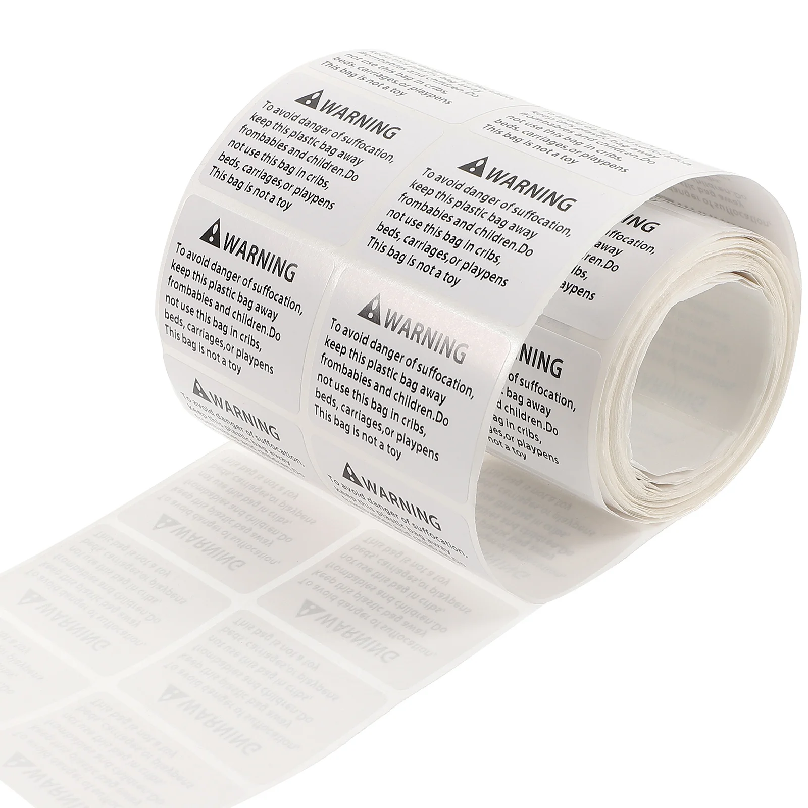 1 Roll Suffocation Warning Labels Clear Visible Text Easy Use Packing Bag Warning Stickers Anti-Suffocation Decals