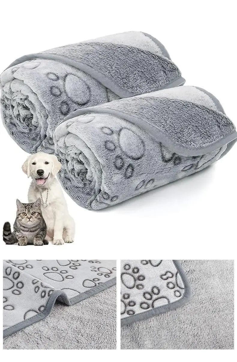Soft Fluffy High Quality Pet Blanket Cute Cartoon Pattern Pet Mat Warm and Comfortable Blanket for Cat Dogs