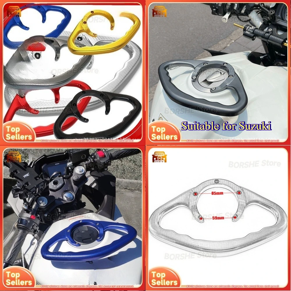 

2026 Motorcycle Tank Handlebar Suitable for Suzuki Series Universal Modification Fuel Cap Grip Passenger Rear Handrail Accessory