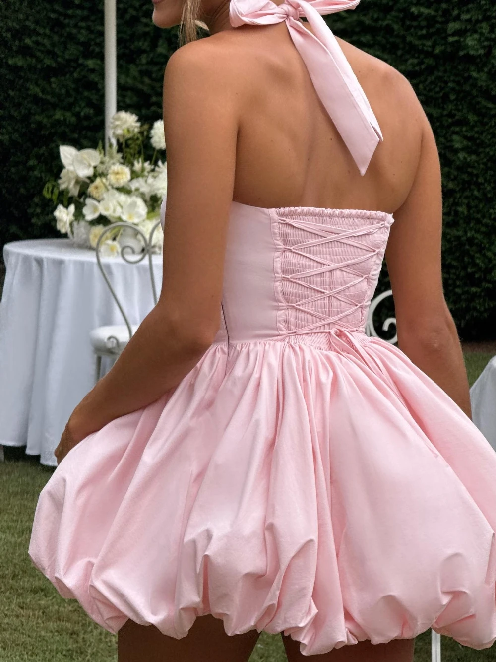 Blush Halter Short Evening Dress Sweet Fairy Newest Party Prom Gown Customized Sleeveless Charming Cocktail Birthday Wear
