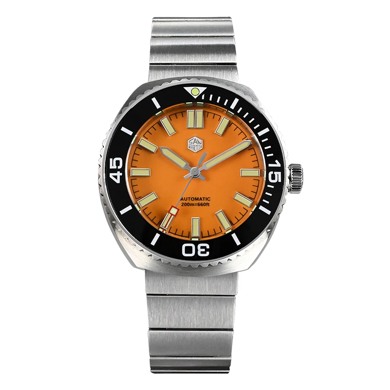 

San Martin Men Automatic Watch 40MM Mechanical Wristwatch Enamel Dial Diver 20Bar Waterproof Luminous Sapphire NH35