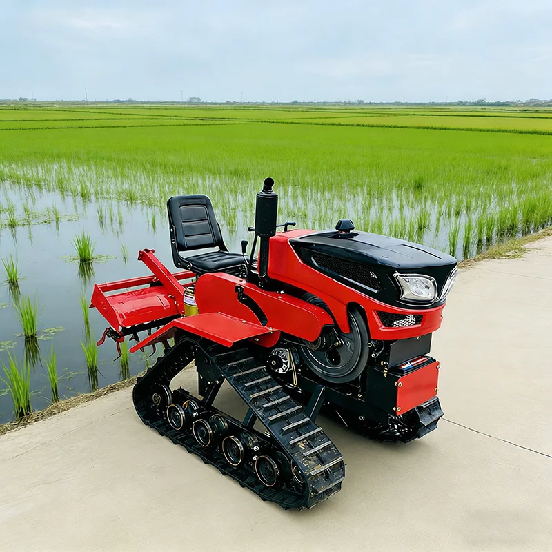 

Customized Agricultural Full Terrain Crawler Rotary Tiller Multifunctional Mini Cultivator Crawler Tractor