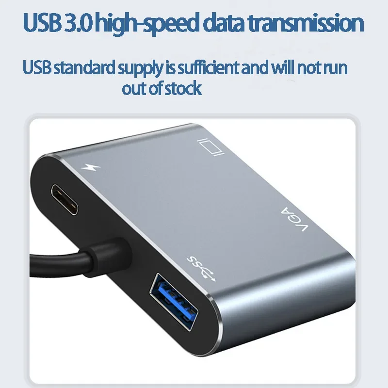 Typec To HD Docking Station Mobile PC Link Projector Converter Mate20 Connected To TV VGA Projection HD Cable Applicable To Appl