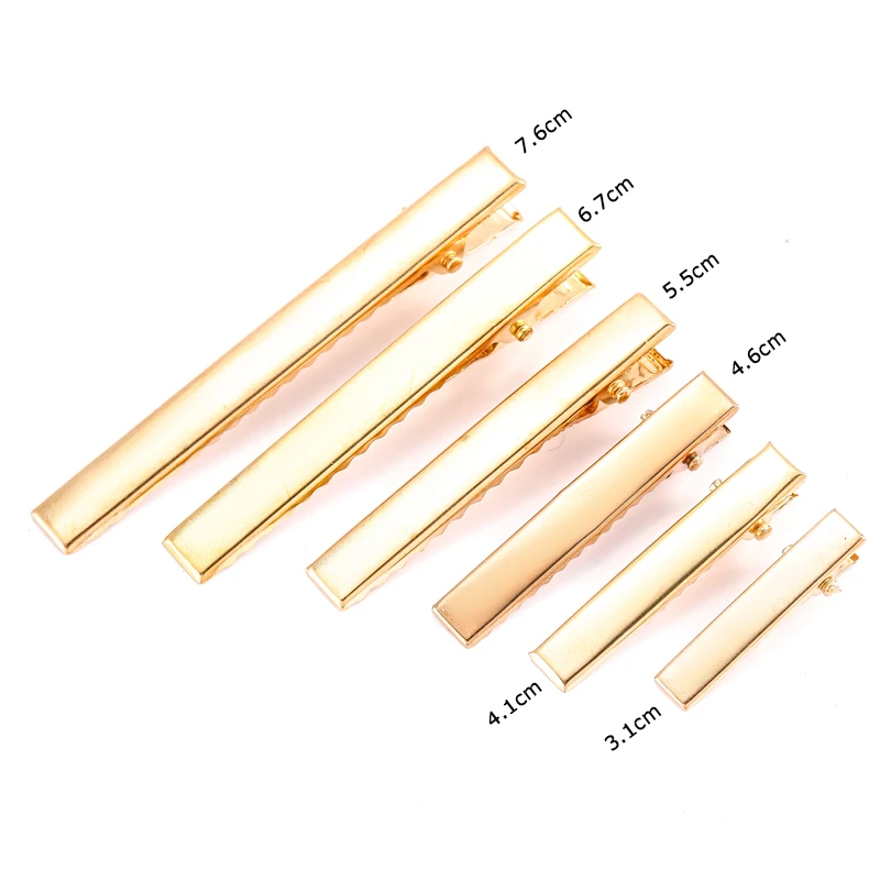 مشابك شعر من التمساح لصنع المجوهرات بنفسك ، ذهب KC ، روديوم ، لون أسود ، قاعدة دبوس شعر فارغة ، مواد إكسسوارات شعر ، V157 ، 10