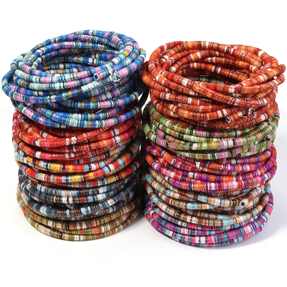 5 Yards runde Baumwollschnüre, handgefertigt, bunt, 6 mm, Ethno-Stil, Seil für Ornamente, DIY, Basteln, Material, Kleidungszubehör