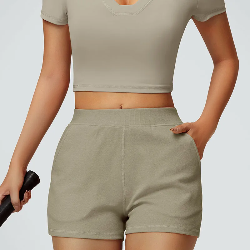 Boring Honey New Outdoor Sports Straight Casual Shorts Women's High Waist Slim Thin Gym Clothes Woman Fashion Joker Casual Pants