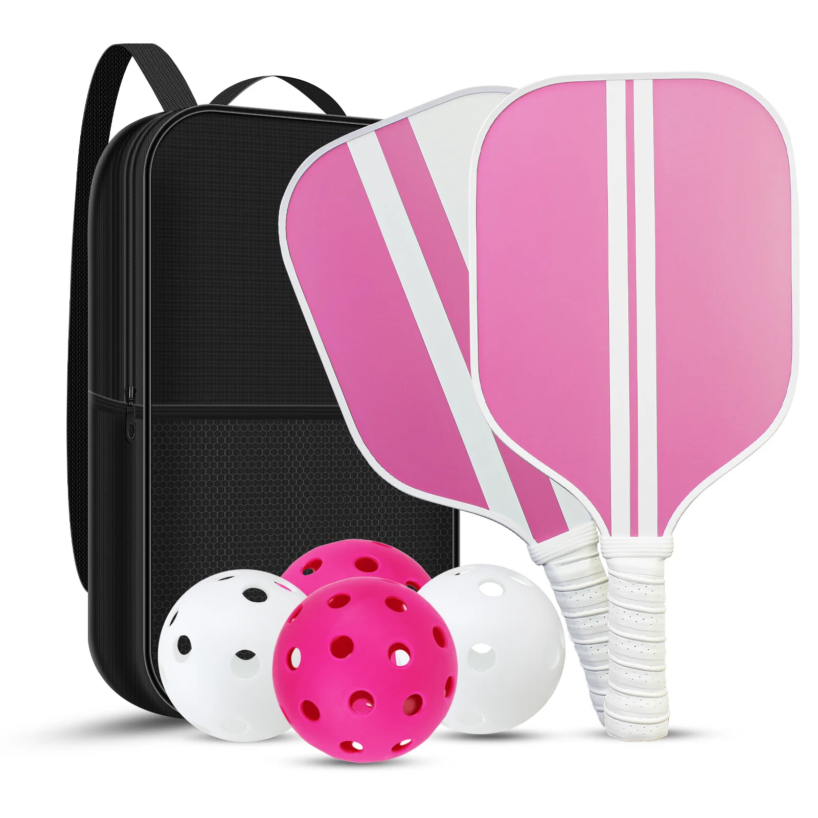 

SONGYI Pickleball Paddles Set for 2 Players Durable Fiberglass Power Racket with 14mm Polypropylene Core Comfort Grip Handles
