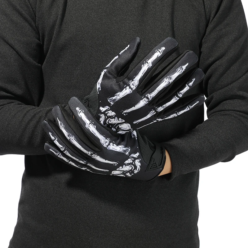 Winter fleece-lined waterproof skull New 2-color Ghost Claw Riding Outdoor Sports Personalized Touchscreen Gloves