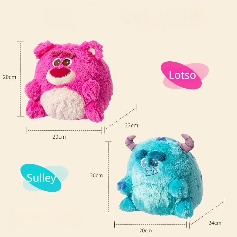 Disney-Kawaii Brinquedo de Pelúcia para Crianças, Pixar, Morango, Urso, Lótus, Monstros, Universidade Sulley, Sofá Boneca, Quarto, Travesseiro, Presente, 20cm