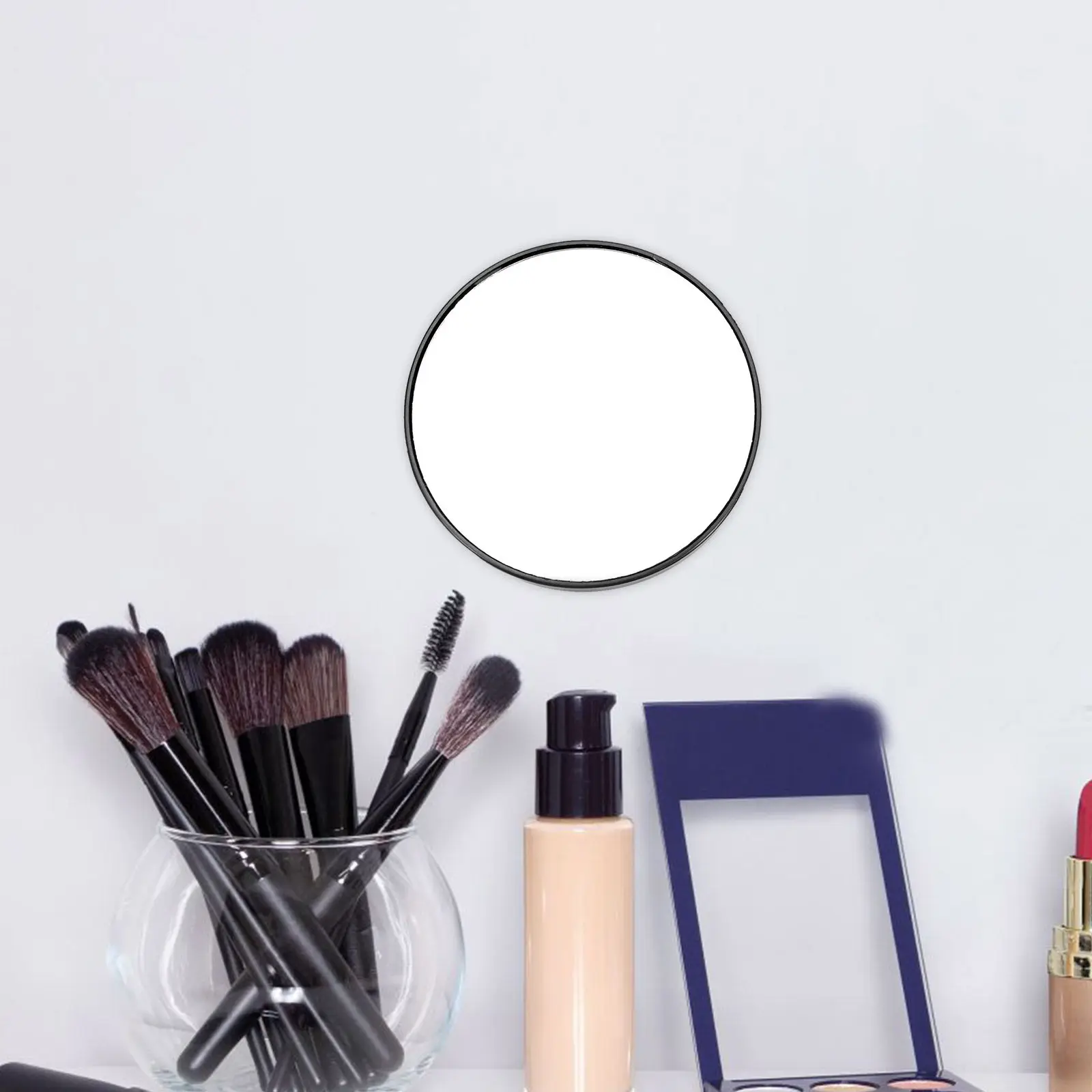 Compact 10X Magnifying Makeup Mirror Round Pocket Mirror for Travel Outdoor Shaving Precision Face Detailing with 2