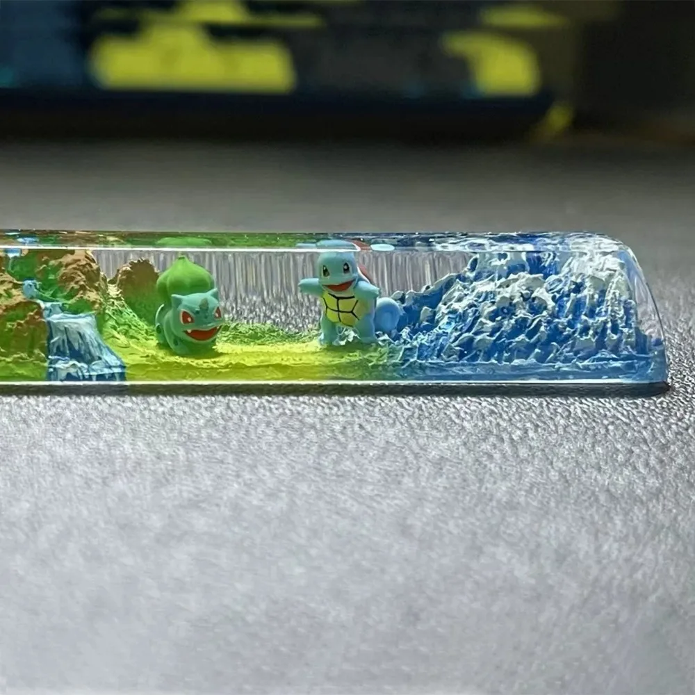Pokémon Three-dimensional Keycap Eevee Resin Spacebar‌ Volcanic Forest Scene Cross-axis Mechanical Keyboard Game E-sports view 3