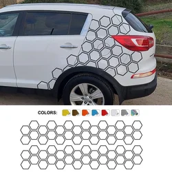 Car Creative Honeycomb Open Style Sticker Auto Graphics Vinyl Decor Tuning Car Side Sticker For Audi BMW Hyundai Ford Jeep Fiat
