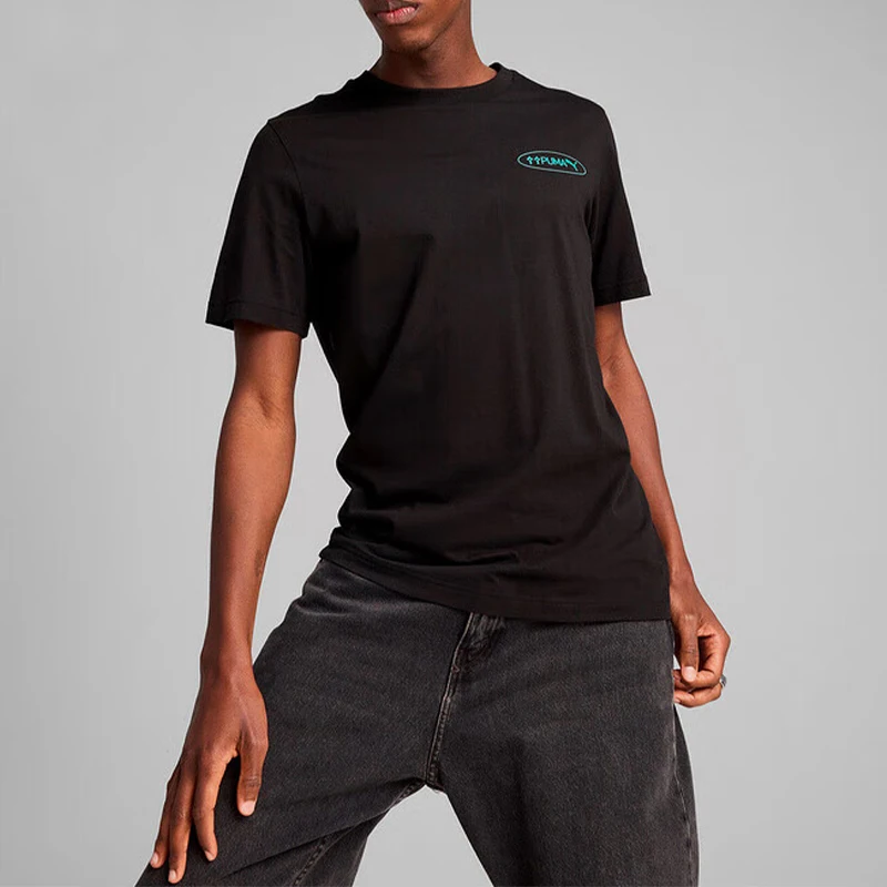 

Puma Genuine 2025 Summer Men's Sport Running Breathable Printed Short Sleeve 687697-01