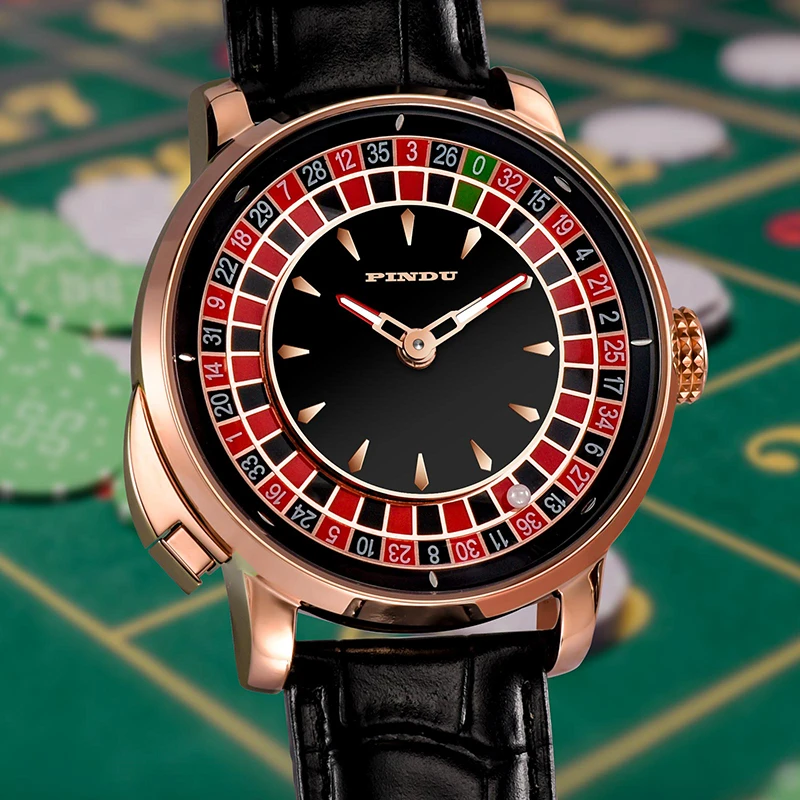 Reloj mecánico PINDU 2024 para hombre, reloj NH35 de acero inoxidable, reloj de cristal de zafiro giratorio de lujo de marca superior para hombre,