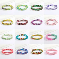 Colorful African Beads Waist Chains for Women Bohemian Sexy Belly Chains Body Jewelry Bikini Accessories Waist Beads Wholesale
