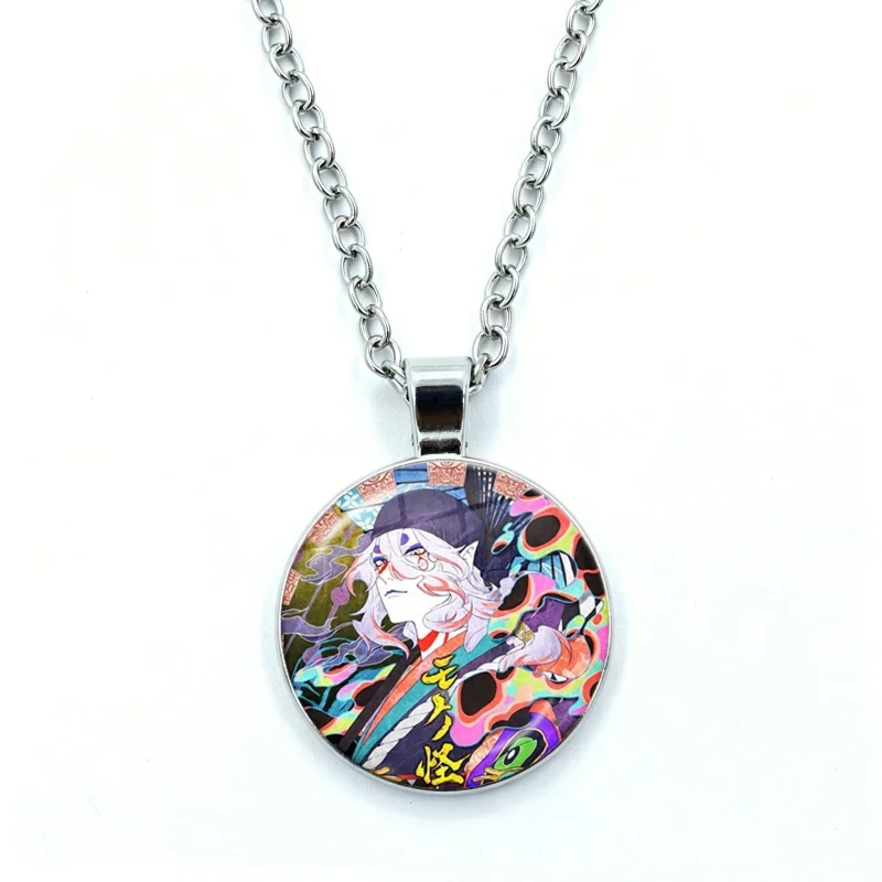 Mononoke Anime Necklace for Women Jewelry Kusuriuri Medicine Seller Meme Glass Pendant Fashion Statement Crystal Necklace