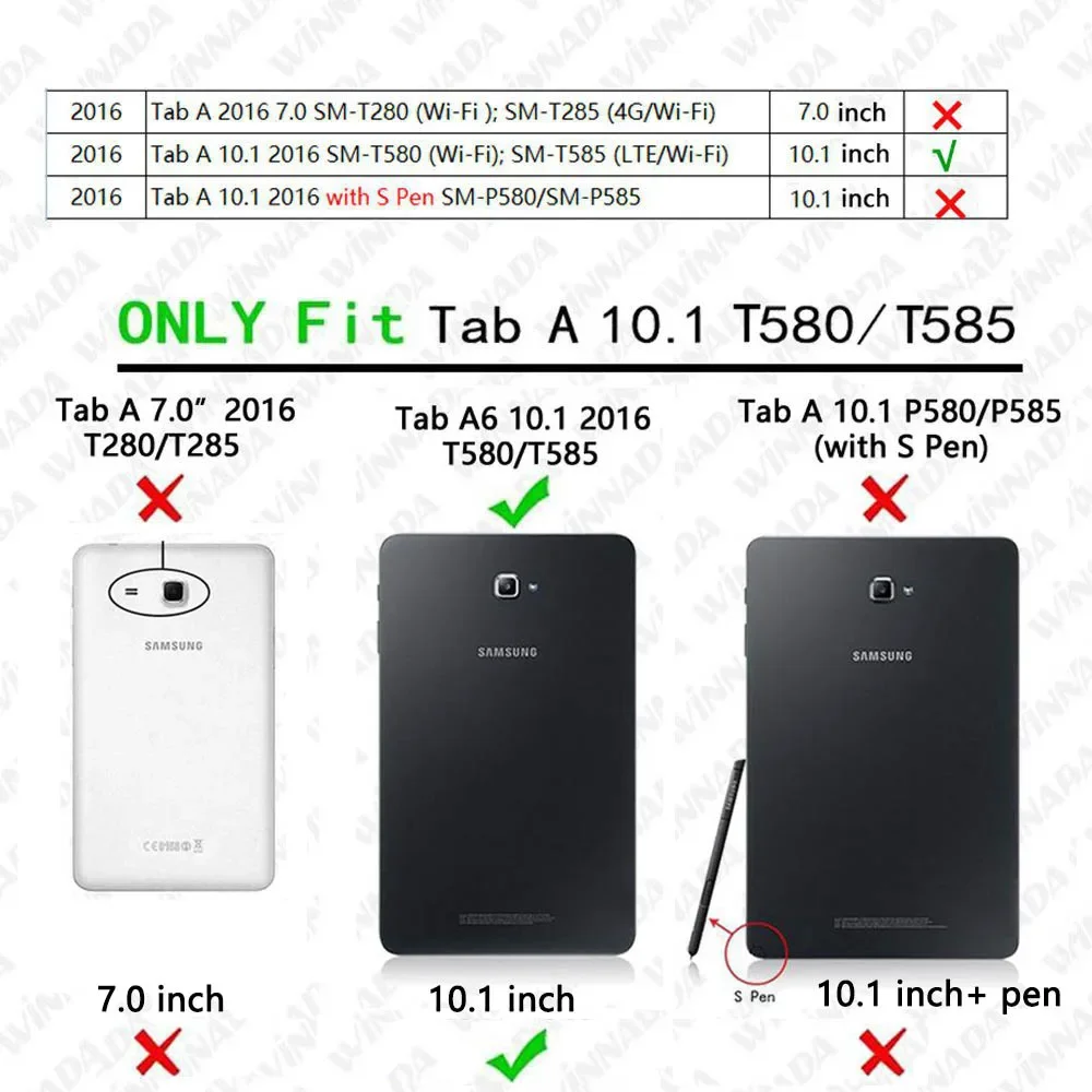 For Samsung Galaxy Tab A 10.1 2016 case SM-T580 T585 T580N T585N Tab A6 10.1 inch No S pen Tablet Cover soft silicone coque