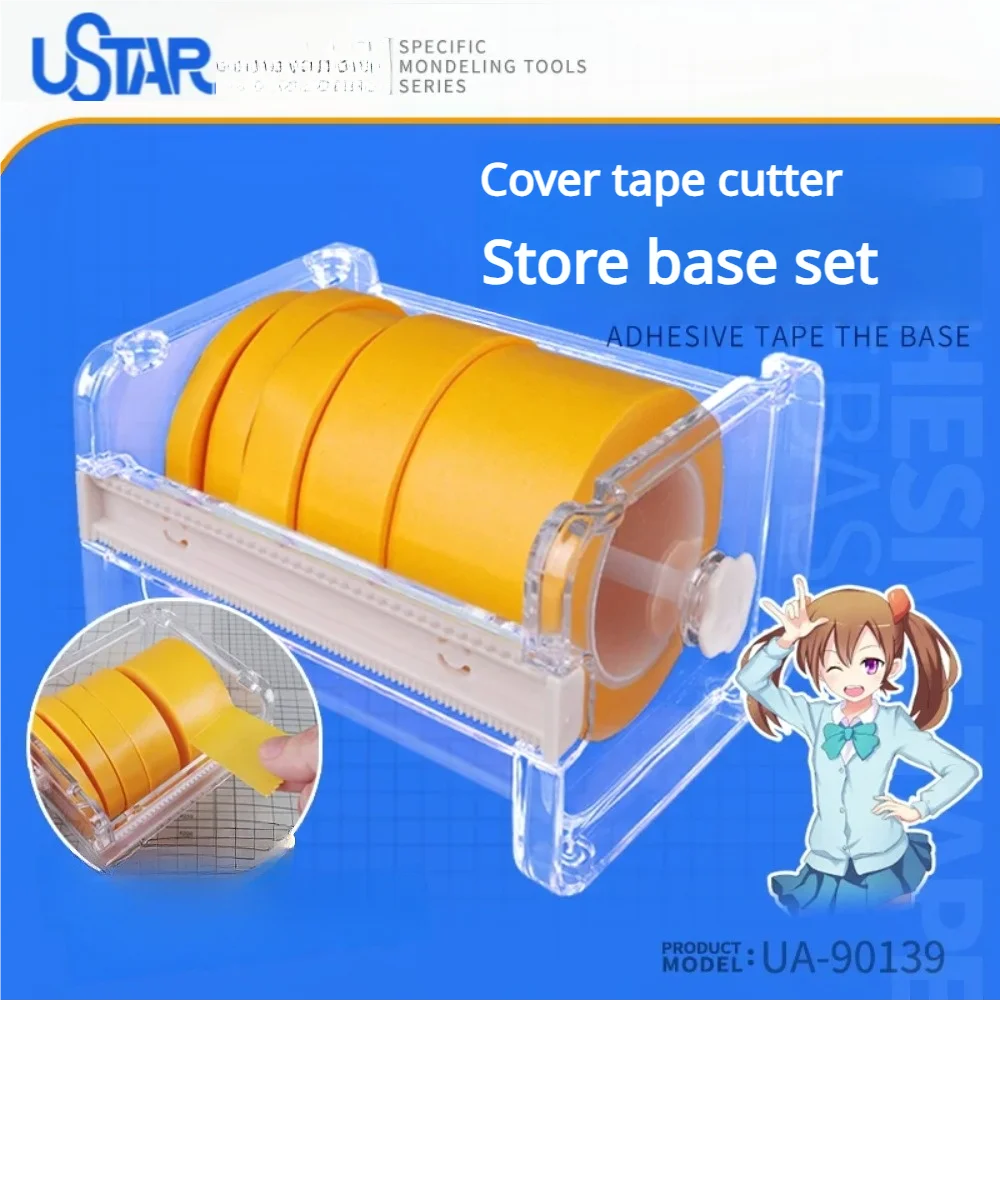 Ustar 5 Rolls Masking Tape with Dispenser 6/9/12/18/30mm Cover Tapes  Combo For Gundam Model Painting Hobby DIY Tool Set