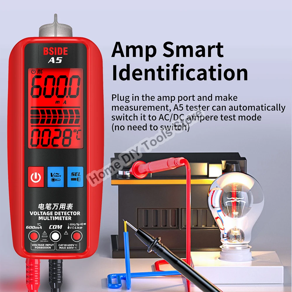 BSIDE A5X Digital Smart Multimeter Profesional AC DC Current Tester VFC Live Wire Capacitor Ohm Diode Hz Voltage Detect Meter