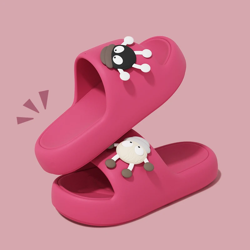 Lovely Cartoon Platform Slippers Women Summer Lightweight Outdoor Non Slip Beach Flip Flops Woman Cute Eva Soft Sole Home Slides view 2