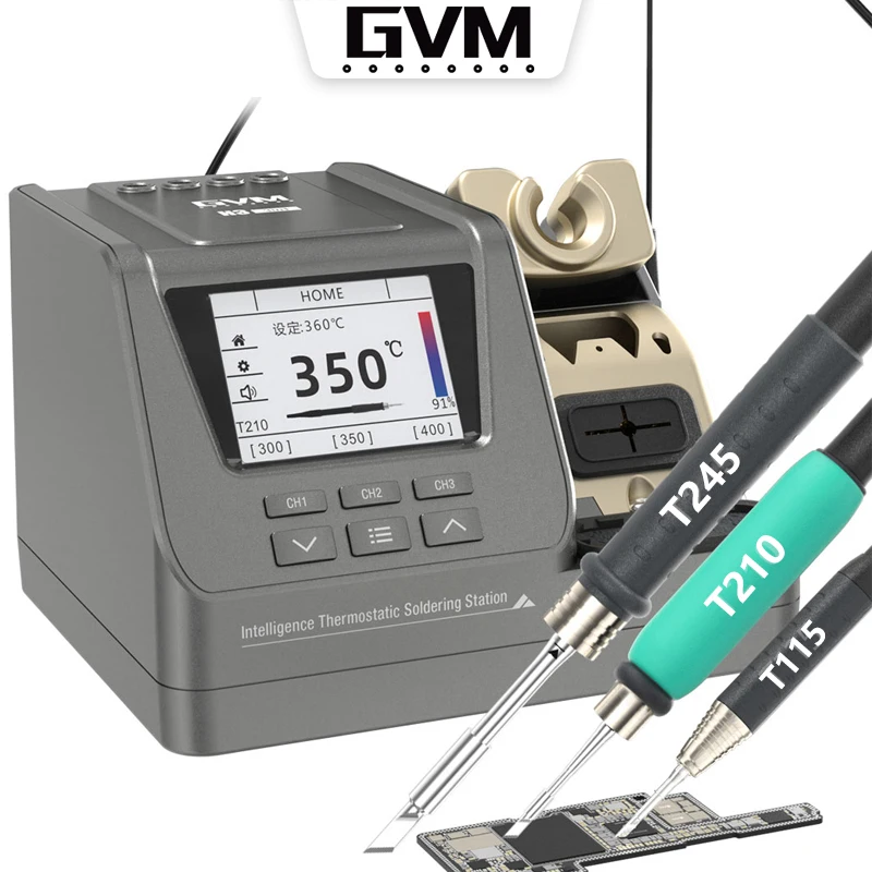 

GVM H3 3-in-1 Smart Soldering Station 2S Rapid Heating Automatic sleep Supports T245/T210/T115 Handles For Mobile Phone Repair