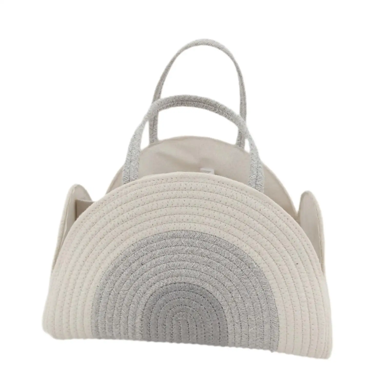 Diaper Organizer Basket Baby Caddy Woven Rope Storage Bin for Nursery Hamper Tote with Handles for Toy Organizer